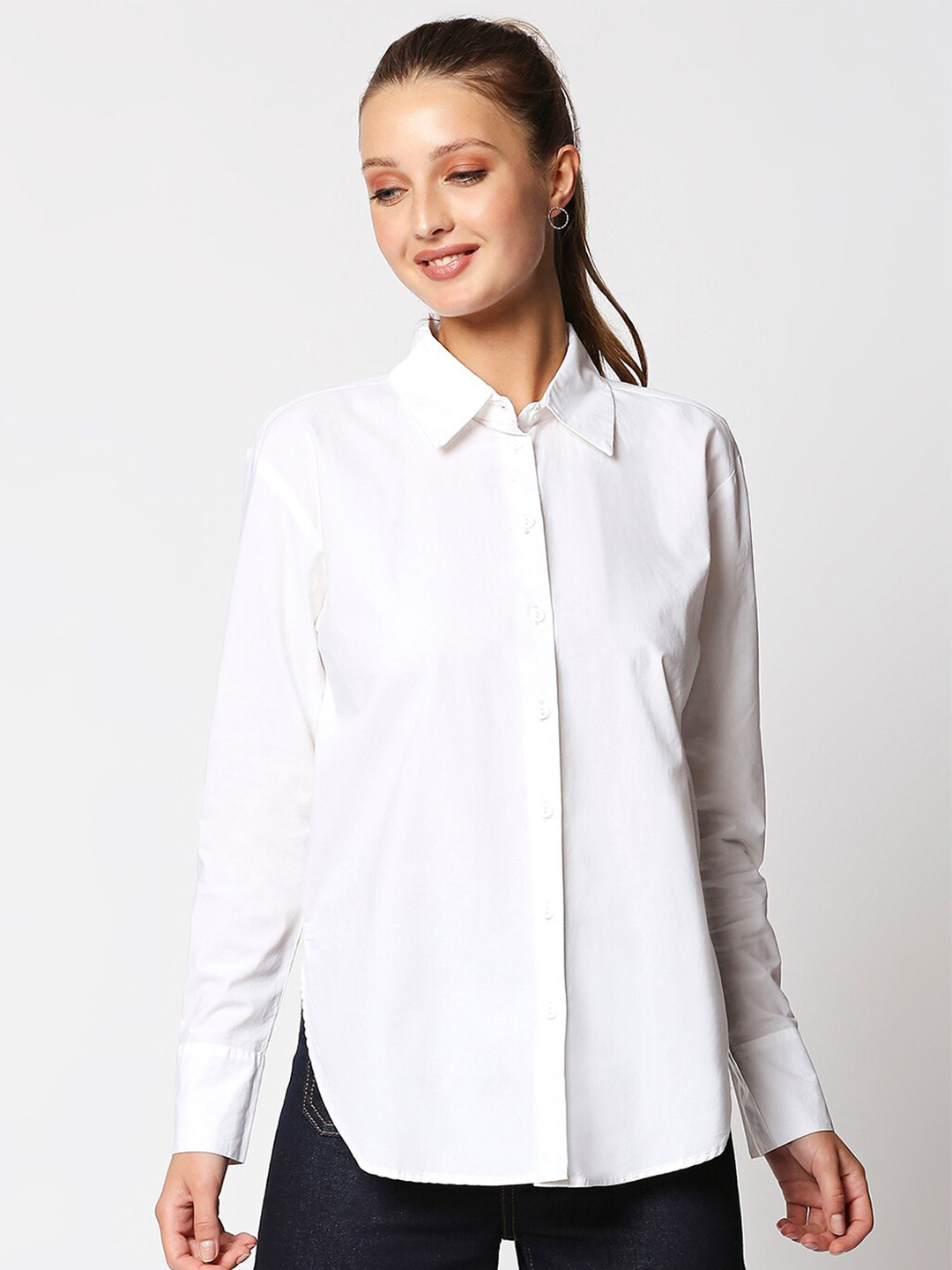 

Remanika Women White Comfort Casual Shirt