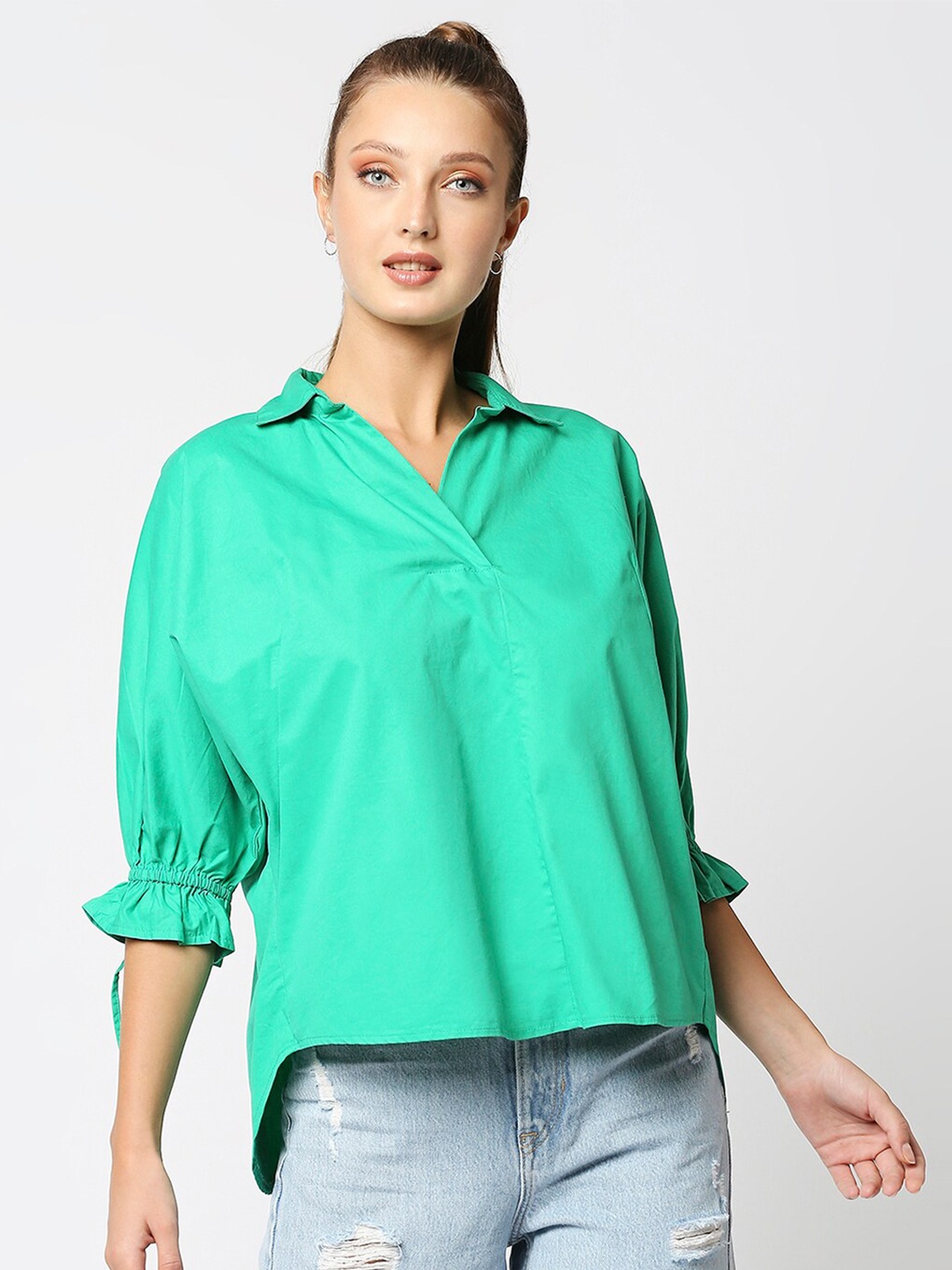 

Remanika Women Green Comfort Casual Shirt