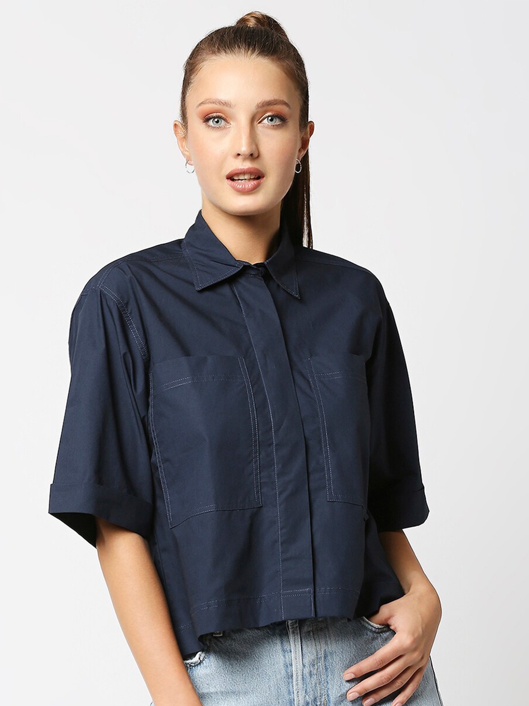 

Remanika Women Blue Comfort Casual Shirt