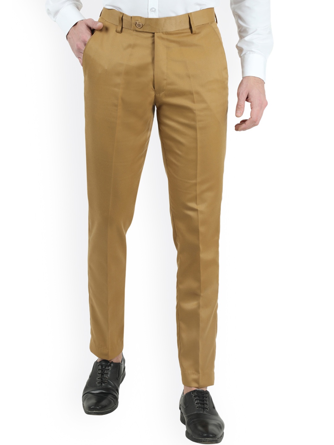 

VEI SASTRE Men Khaki Smart Slim Fit Trousers