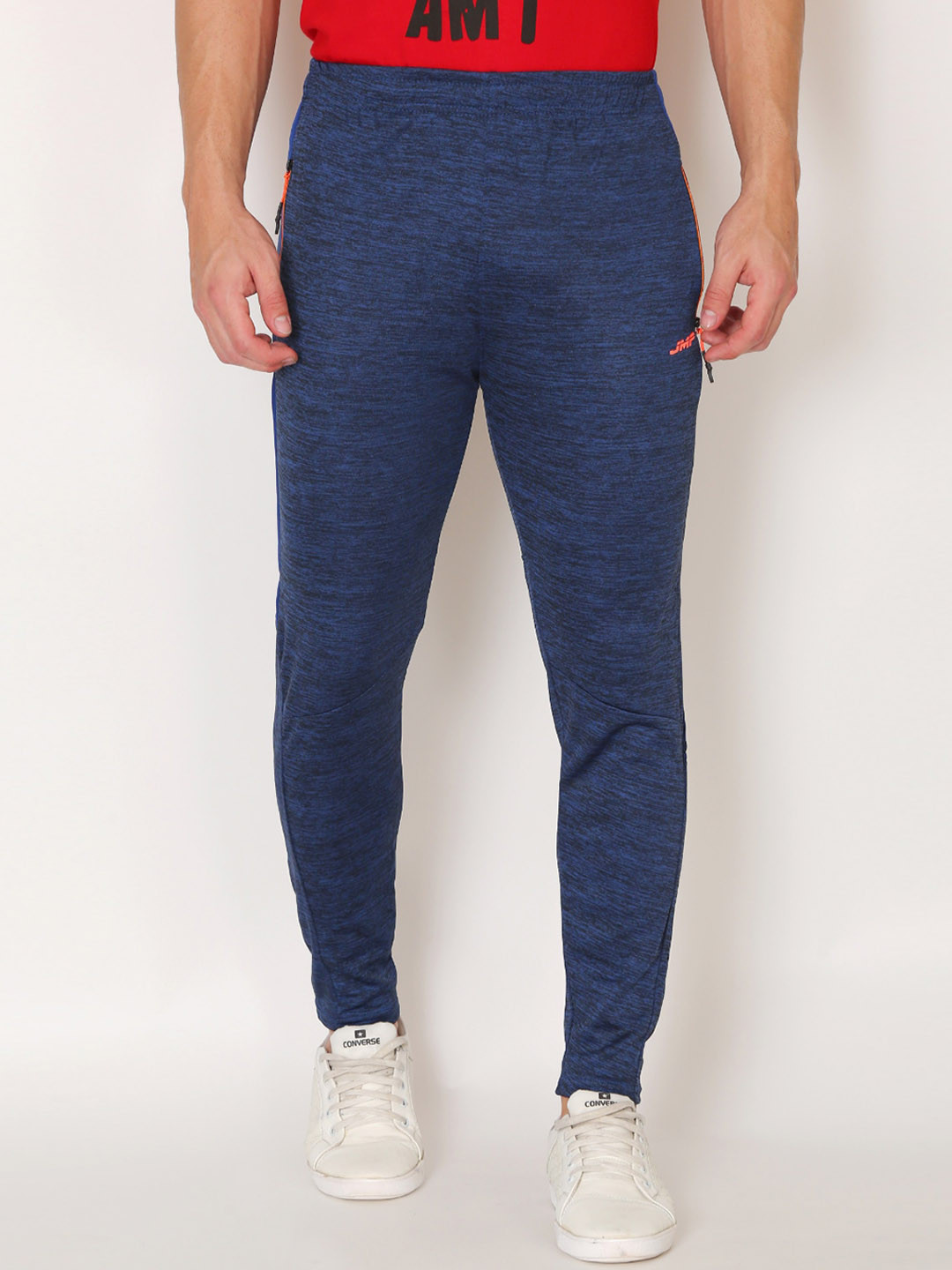 

JMP Men Navy Blue Colorblocked Slim Fit Track Pants