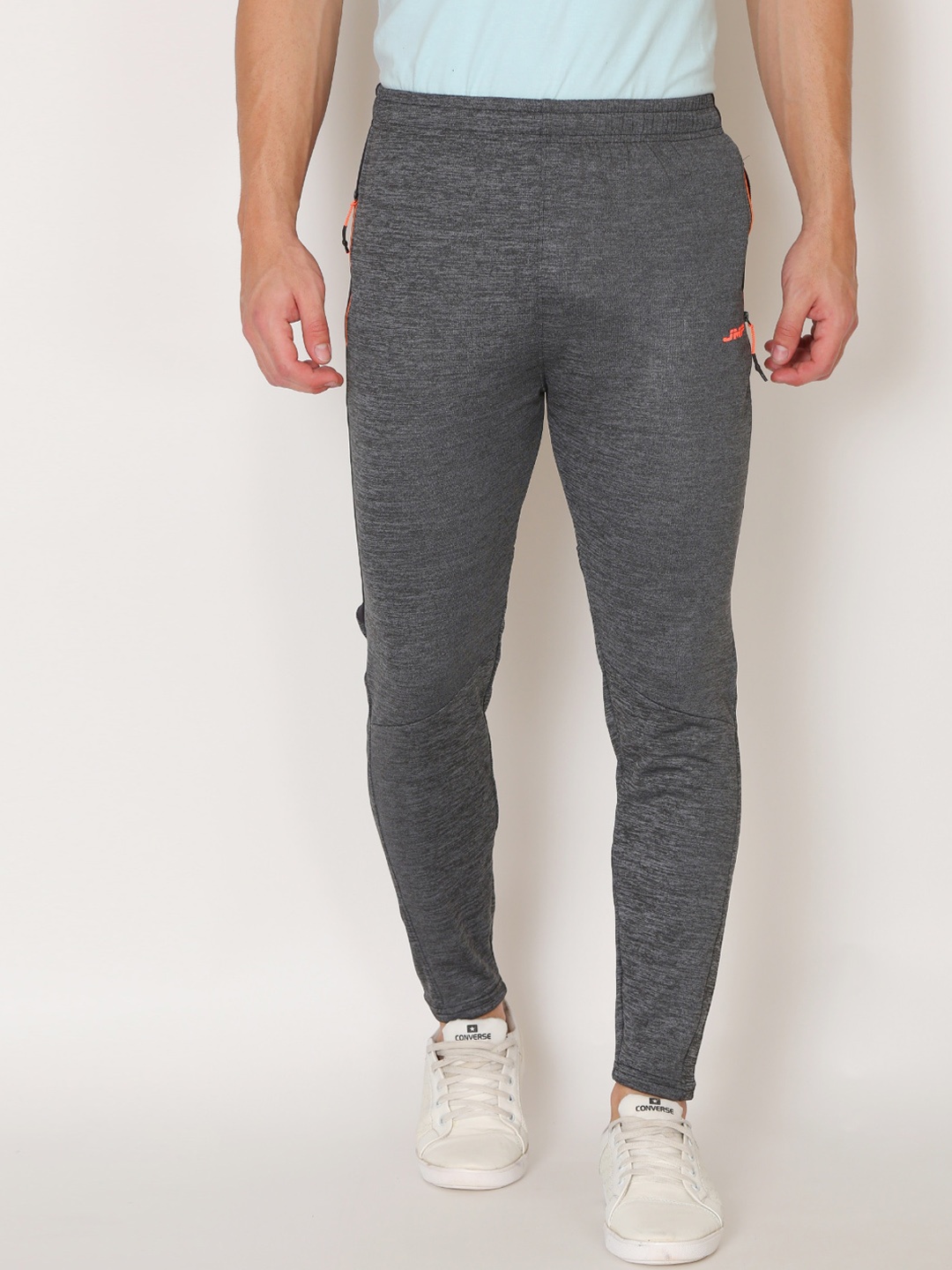 

JMP Men Grey Solid Slim-Fit Track Pants