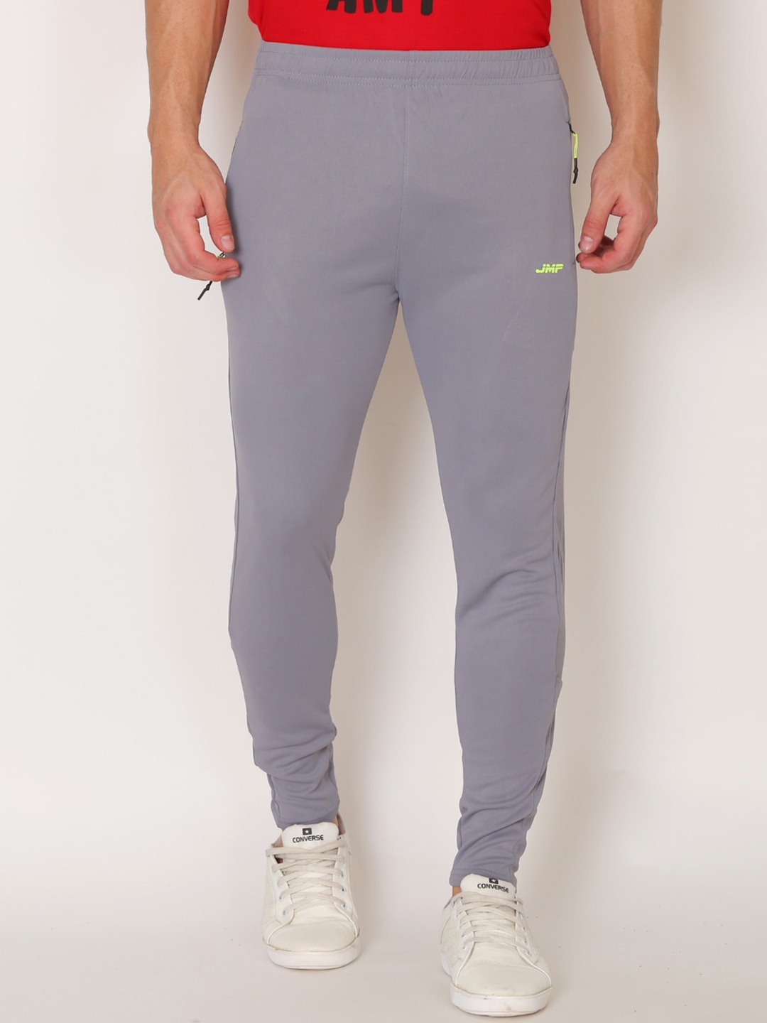 

JMP Men Grey Solid Slim-Fit Track Pants