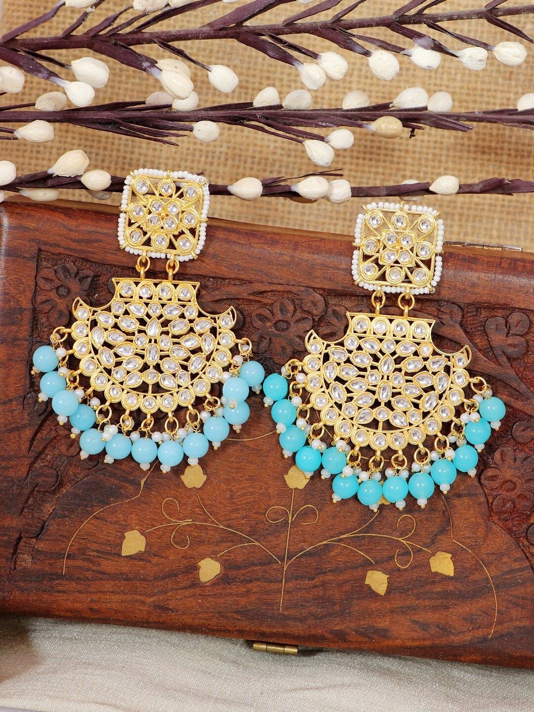 

Crunchy Fashion Blue Contemporary Chandbalis Earrings