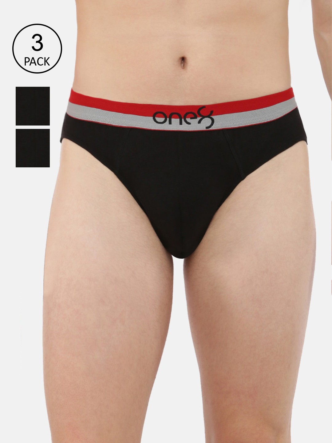 

one8 by Virat Kohli Men Pack Of 3 Solid Super Fine Cotton Ribbed Briefs, Multi