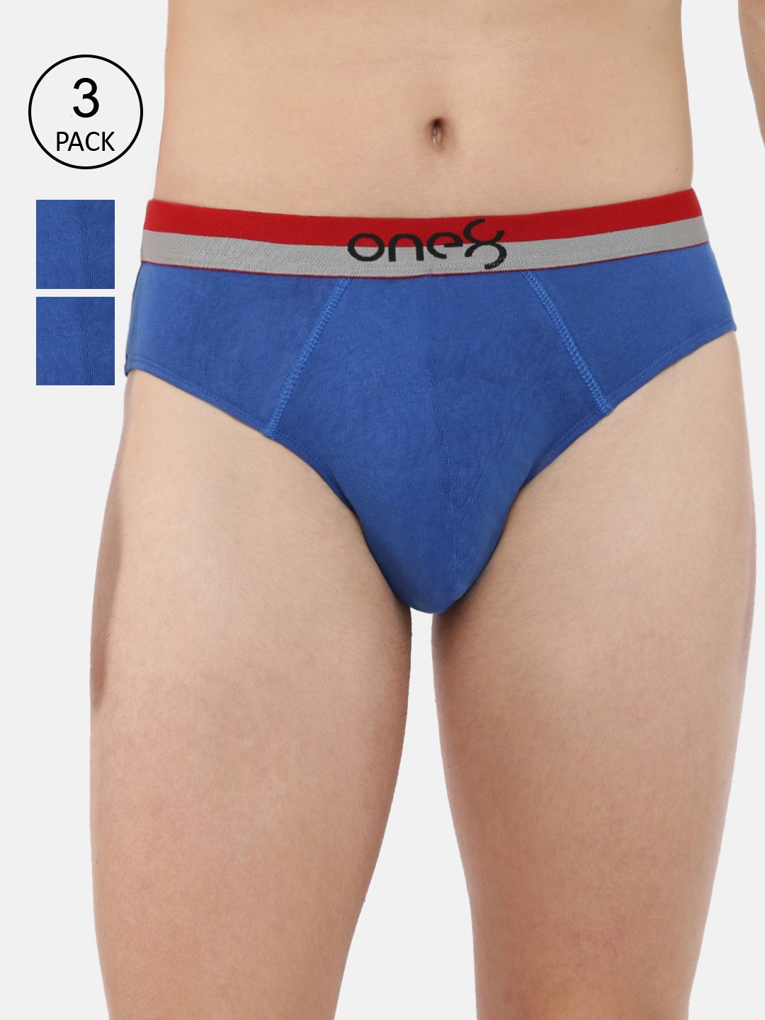 

one8 by Virat Kohli Men Pack Of 3 Solid Basic Super Fine Cotton Ribbed Briefs, Multi