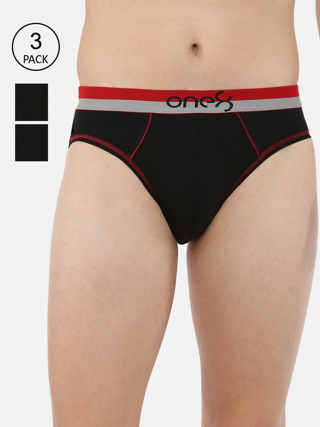 

one8 by Virat Kohli Men Pack Of 3 Ultra Premium Stretch Briefs, Black