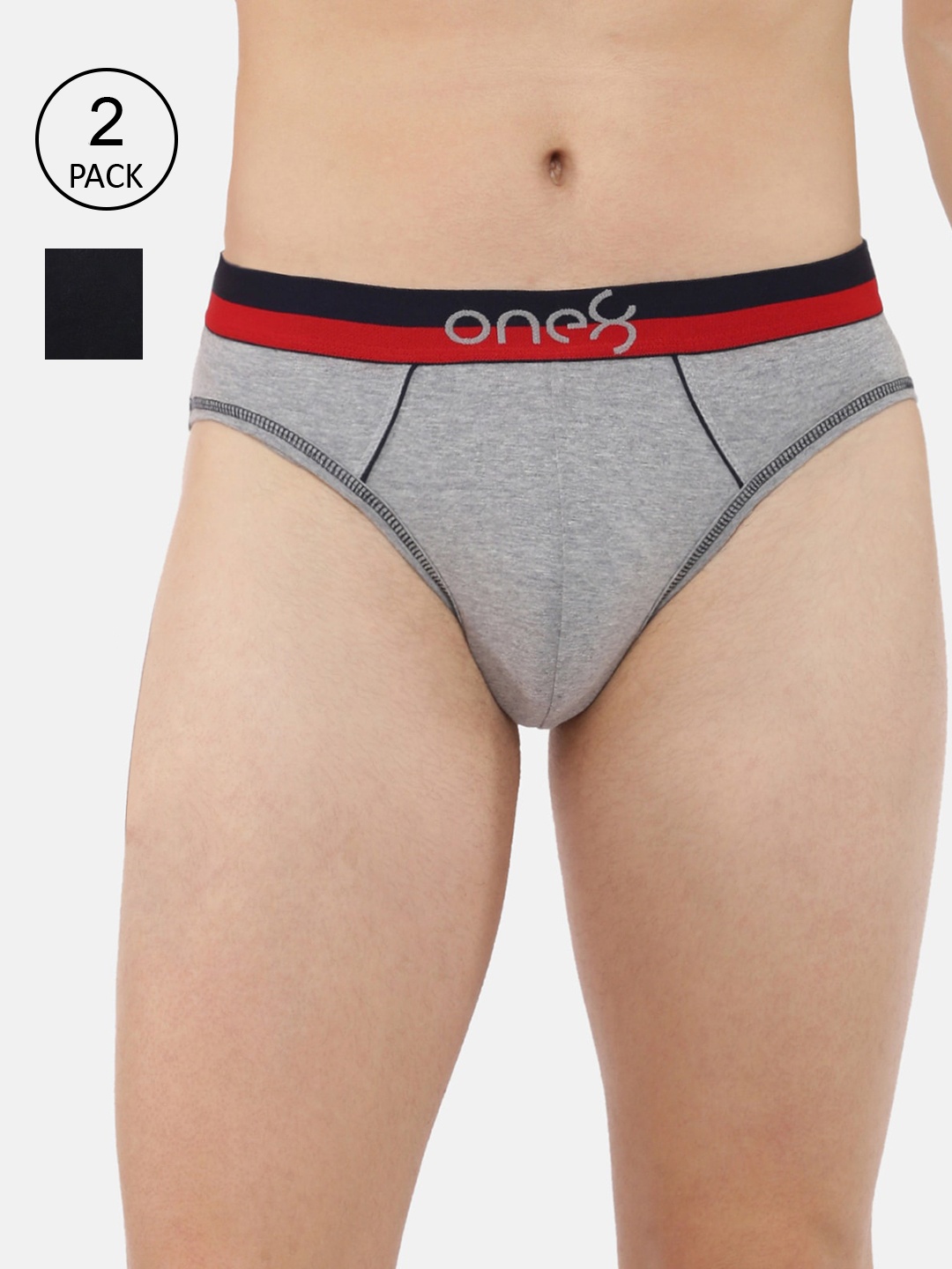 

one8 by Virat Kohli Men Pack Of 2 Ultra Premium Stretch Briefs, Grey