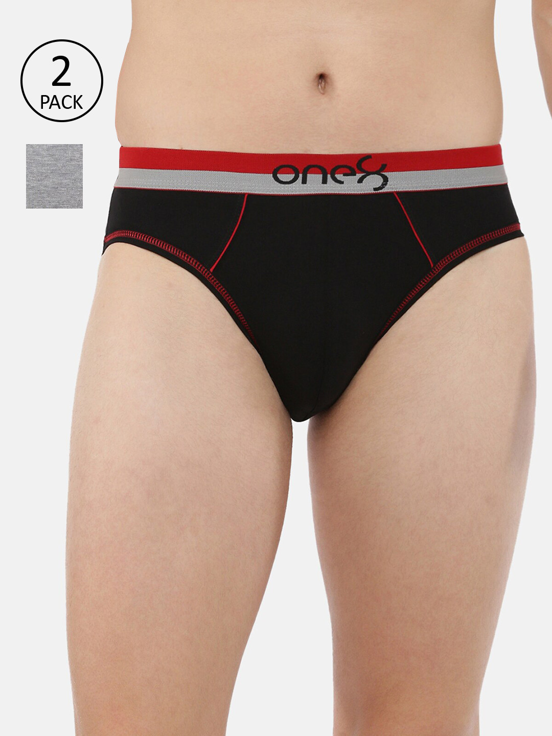 

one8 by Virat Kohli Men Pack Of 2 Solid Ultra Premium Stretch Briefs, Multi