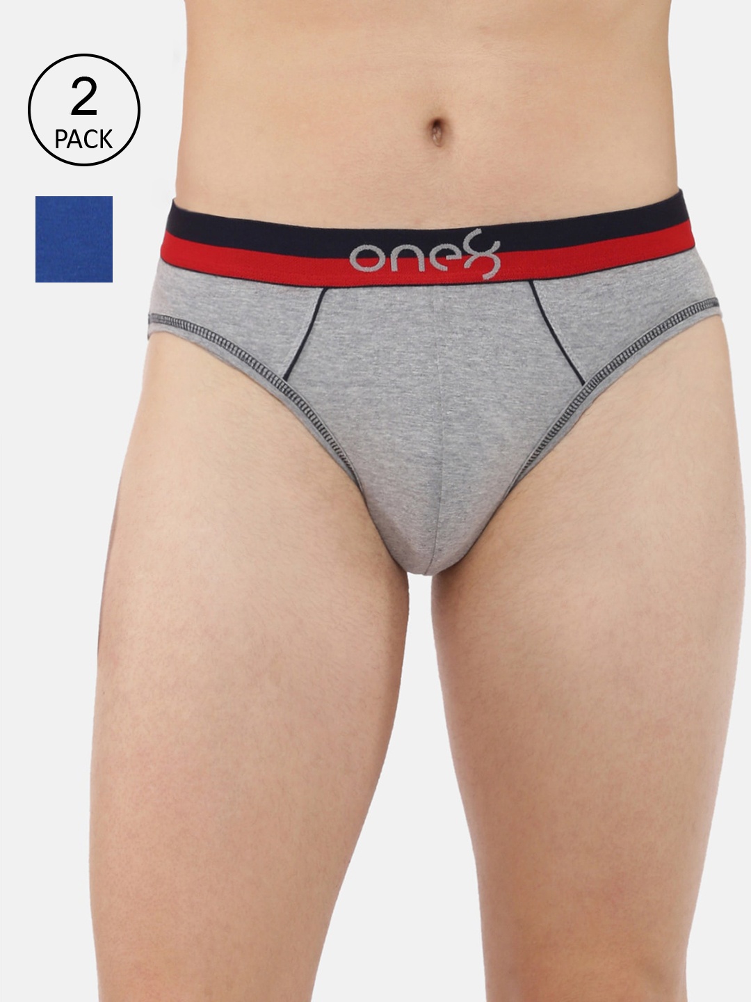 

one8 by Virat Kohli Men Pack Of 2 Solid Ultra Premium Stretch Briefs, Blue