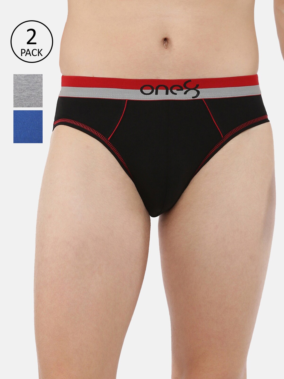 

one8 by Virat Kohli Men Pack Of 3 Solid Ultra Premium Stretch Briefs, Blue