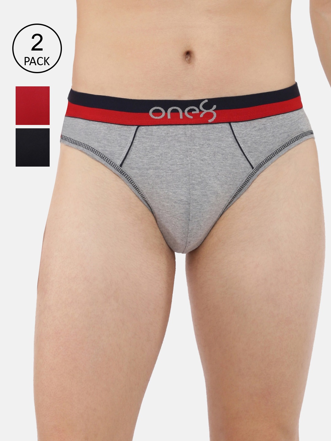 

one8 by Virat Kohli Men Pack Of 3 Solid Ultra Premium Stretch Briefs, Grey
