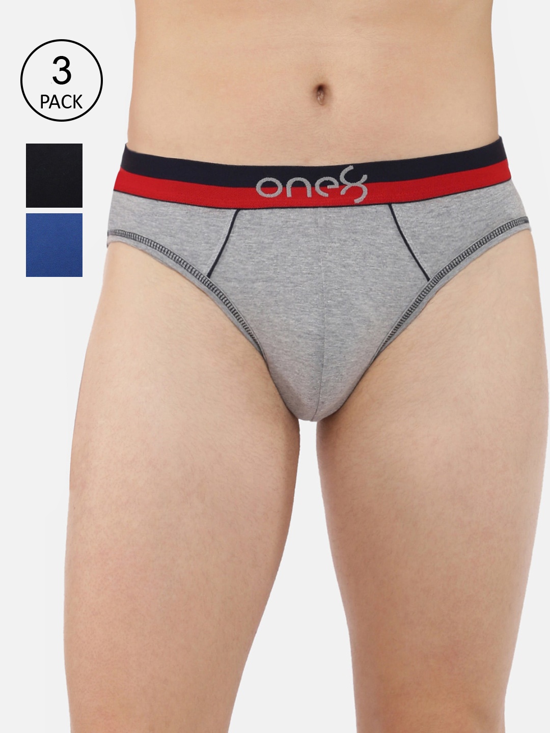 

one8 by Virat Kohli Men Pack Of 3 Solid Ultra Premium Stretch Briefs, Multi