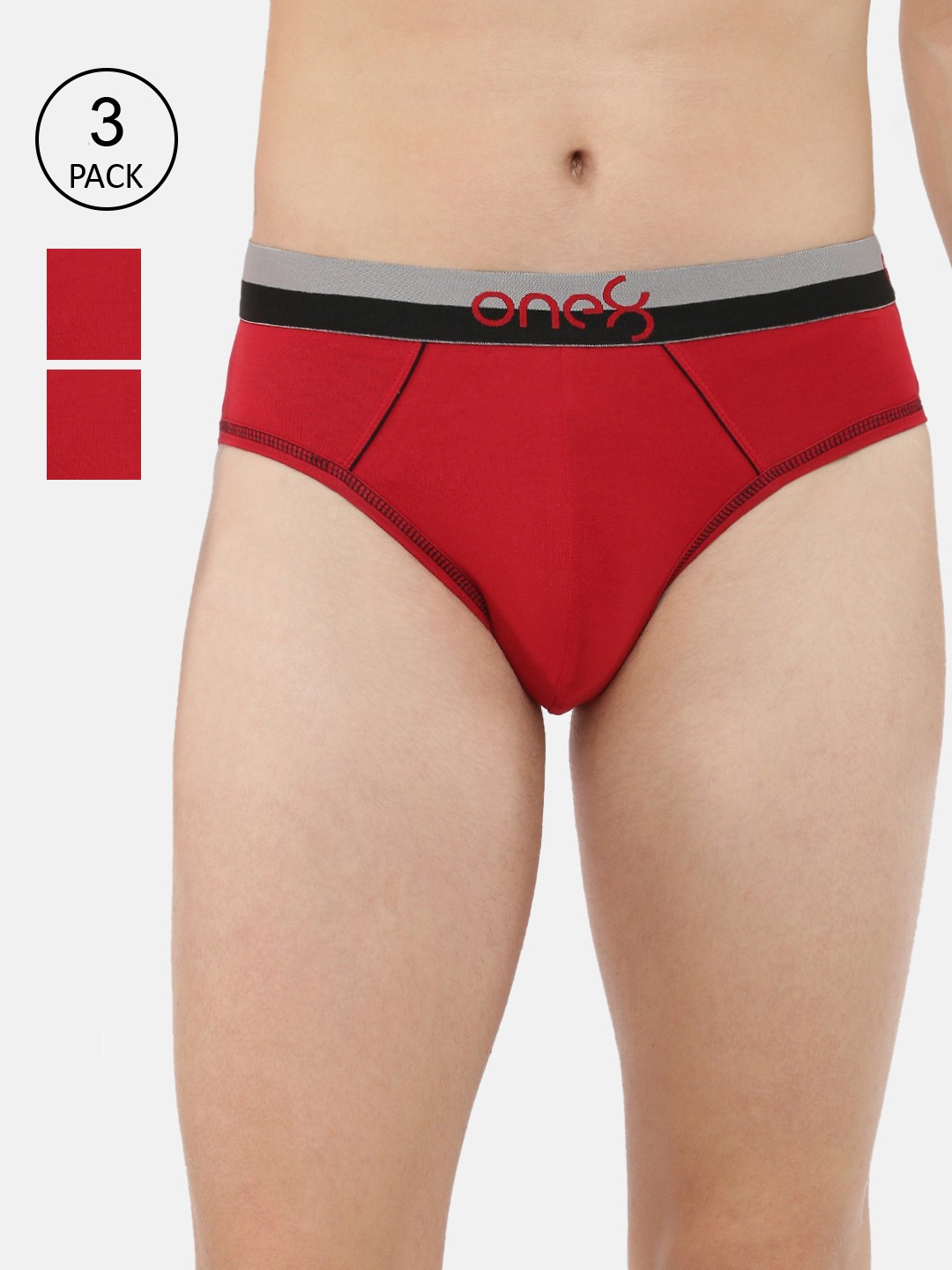 

one8 by Virat Kohli Men Pack Of 3 Solid Basic Ultra Premium Stretch Briefs, Multi