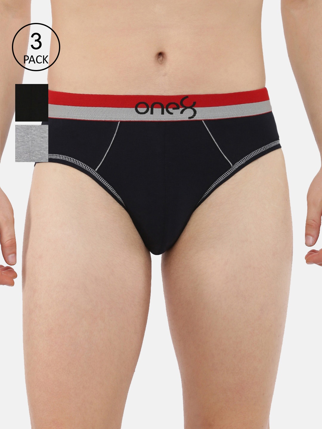 

one8 by Virat Kohli Men Pack Of 3 Solid Ultra Premium Stretch Briefs, Black