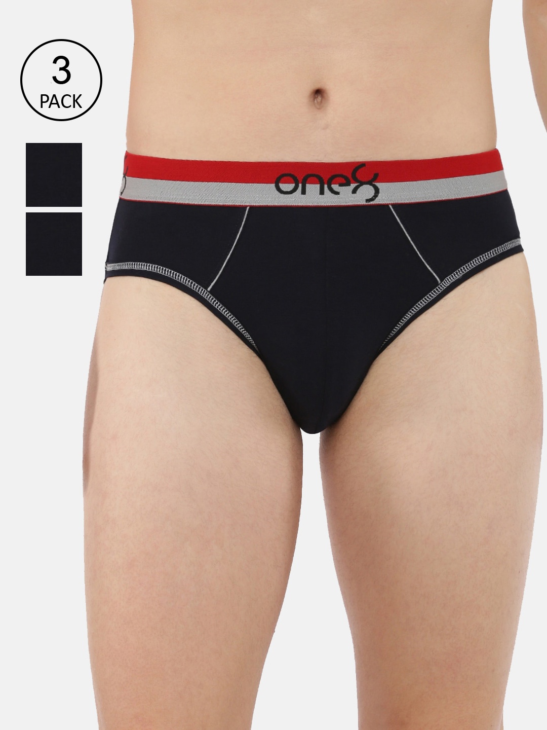 

one8 by Virat Kohli Men Pack Of 3 Solid Ultra Premium Stretch Briefs, Multi