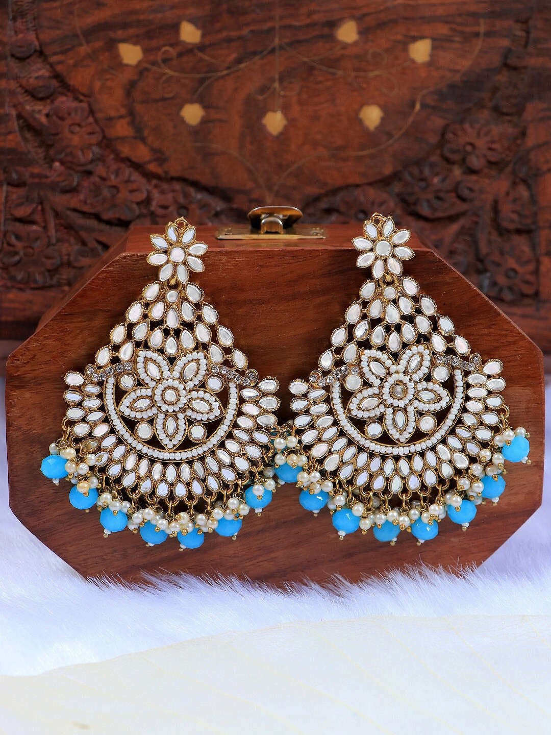 

Crunchy Fashion Blue Contemporary Chandbalis Earrings