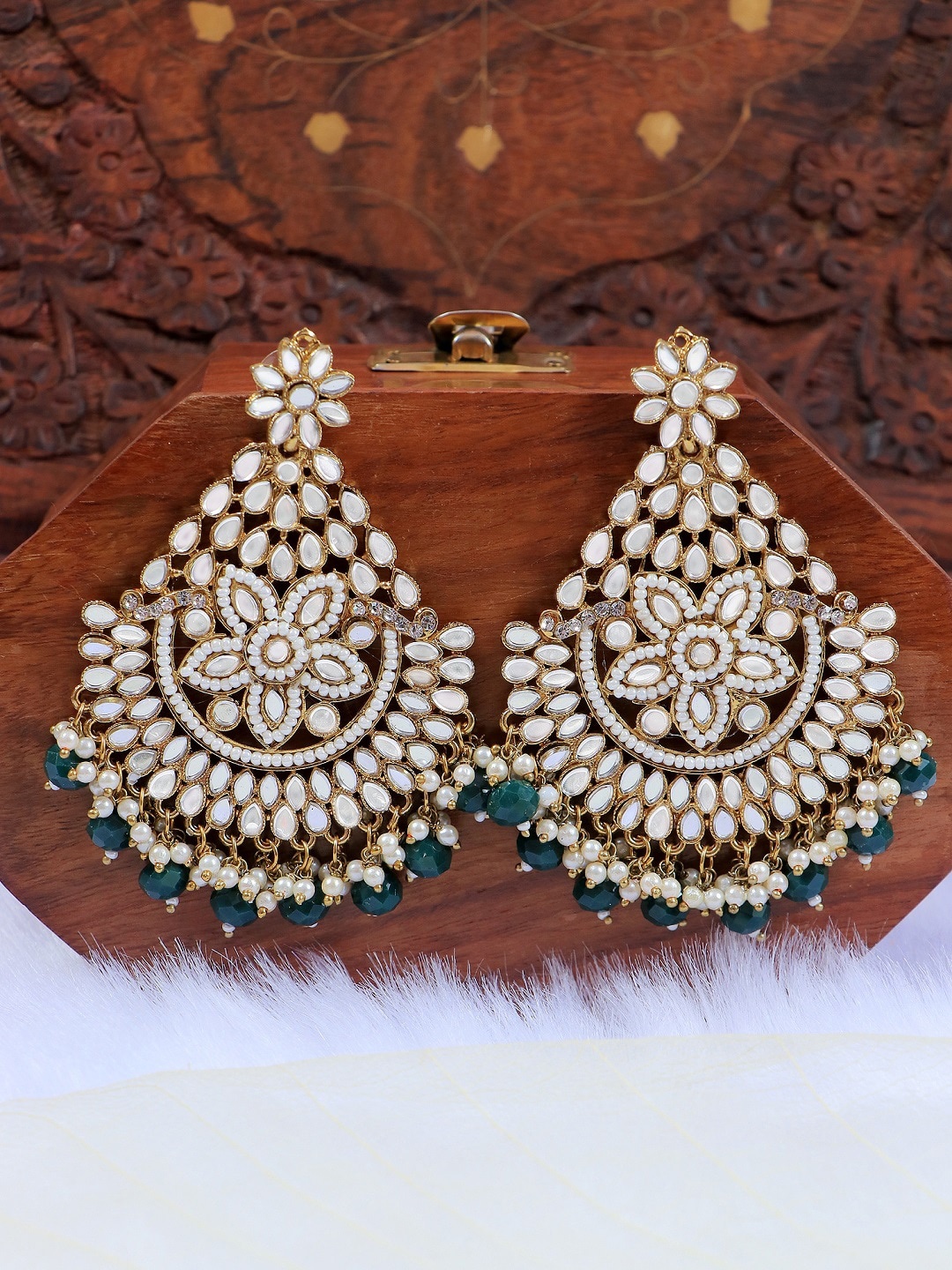 

Crunchy Fashion Blue Contemporary Chandbalis Earrings