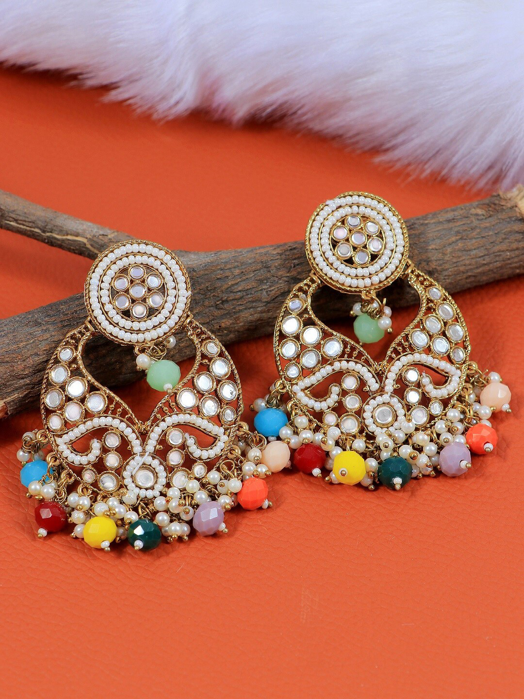 

Crunchy Fashion Multicoloured Contemporary Chandbalis Earrings, Multi