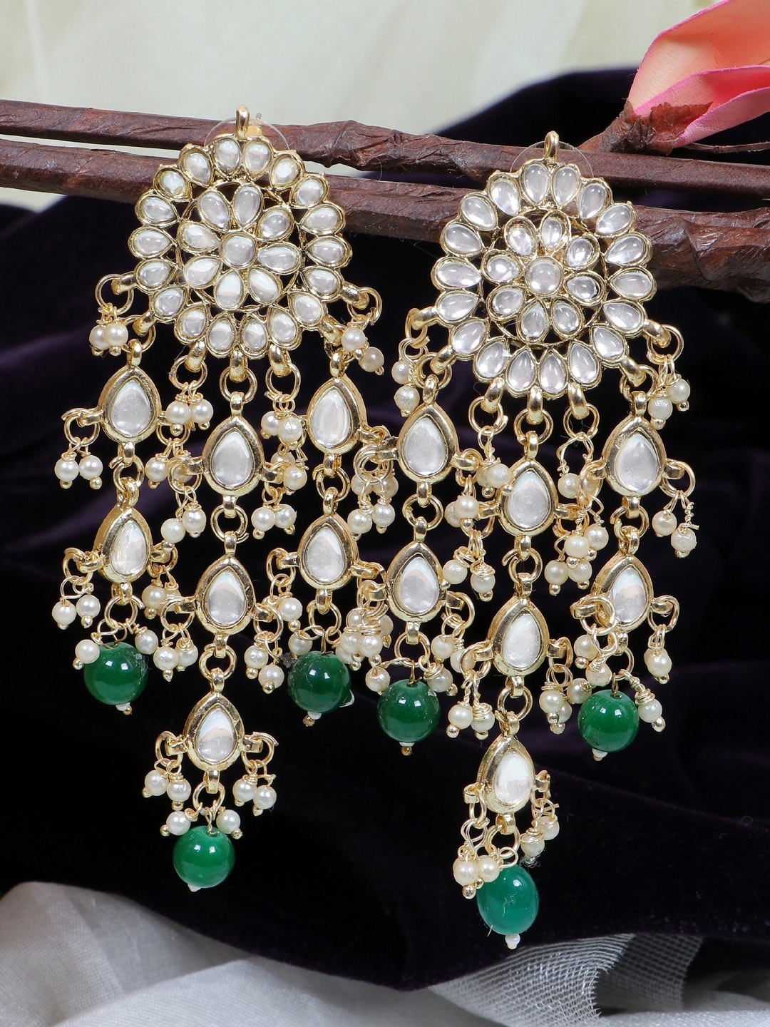 

Crunchy Fashion Green Contemporary Drop Earrings