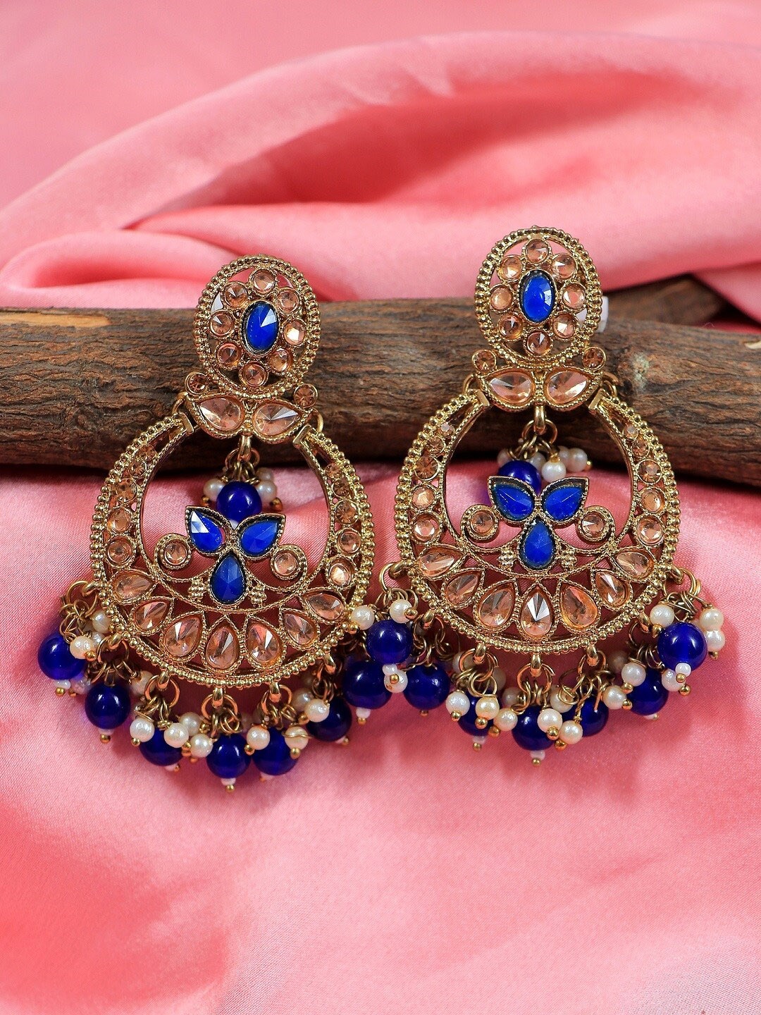 

Crunchy Fashion Blue Contemporary Chandbalis Earrings