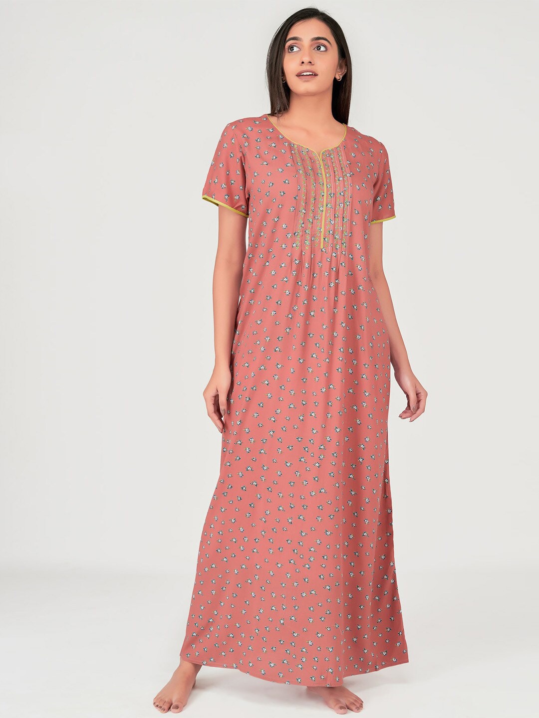 

Maybell Rust Printed Maxi Nightdress