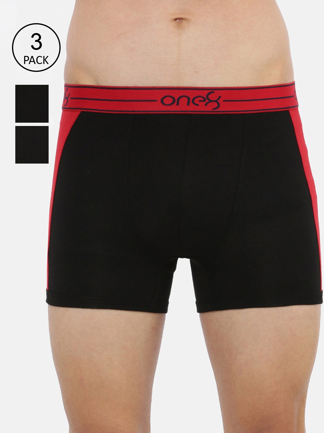 

one8 by Virat Kohli Men Pack Of 3 Solid Trunks ONE8_711, Black