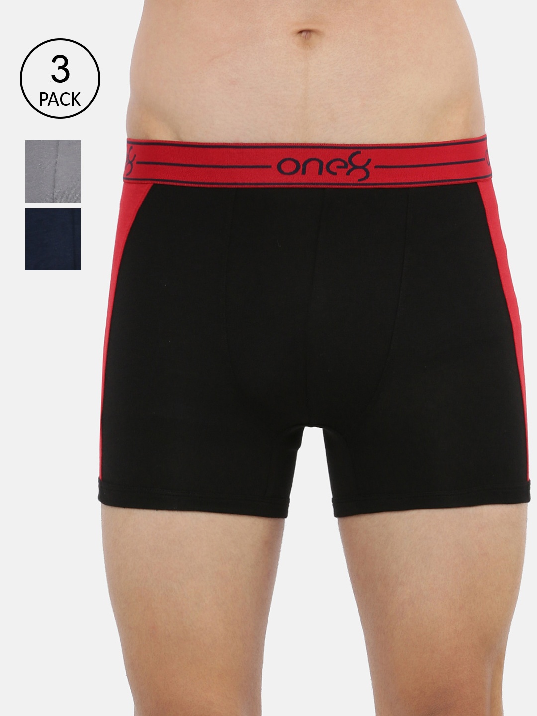 

one8 by Virat Kohli Men Pack Of 3 Solid Trunks, Grey