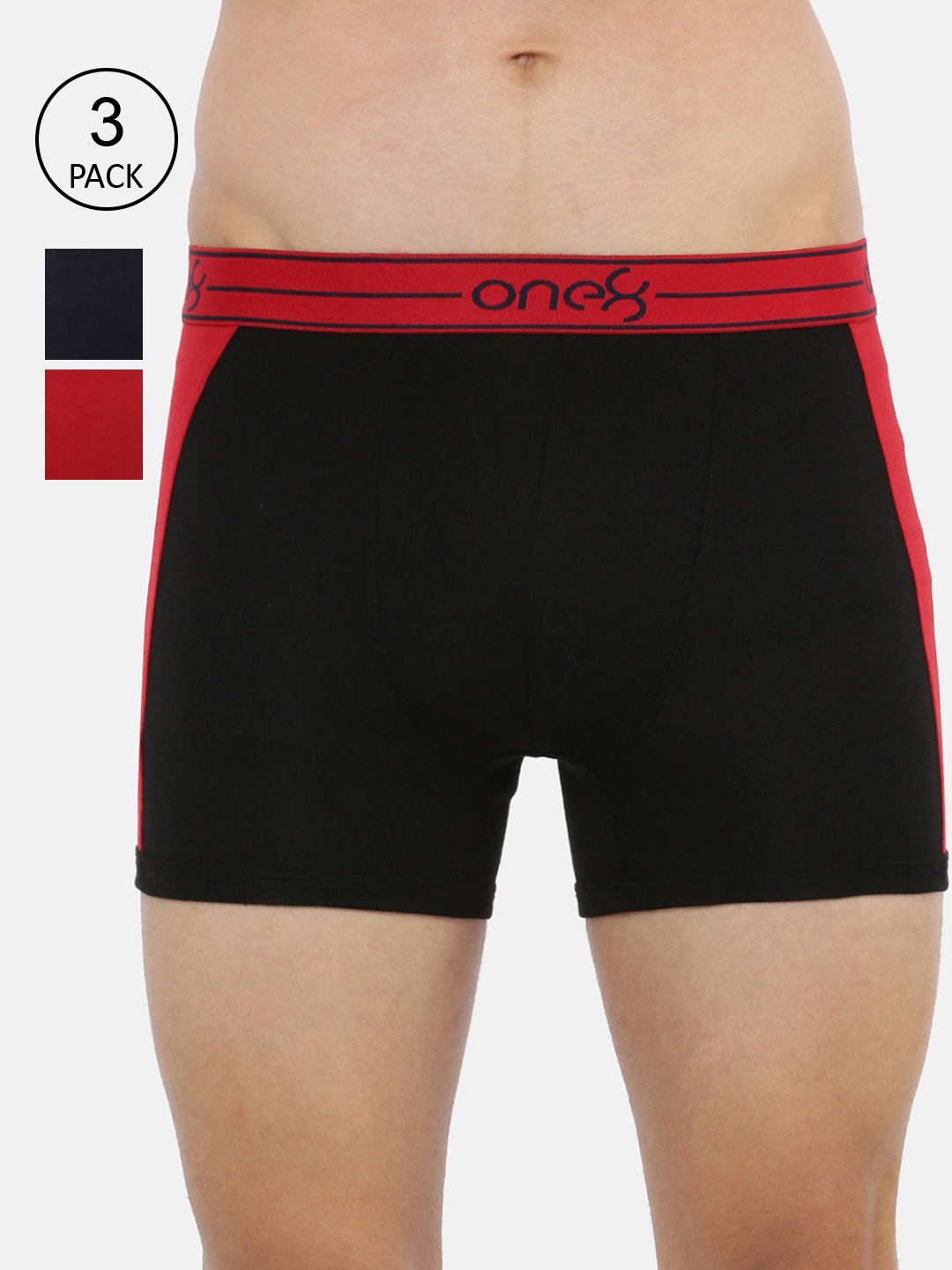 

one8 by Virat Kohli Men Pack Of 3 Solid Trunks ONE8_711, Black