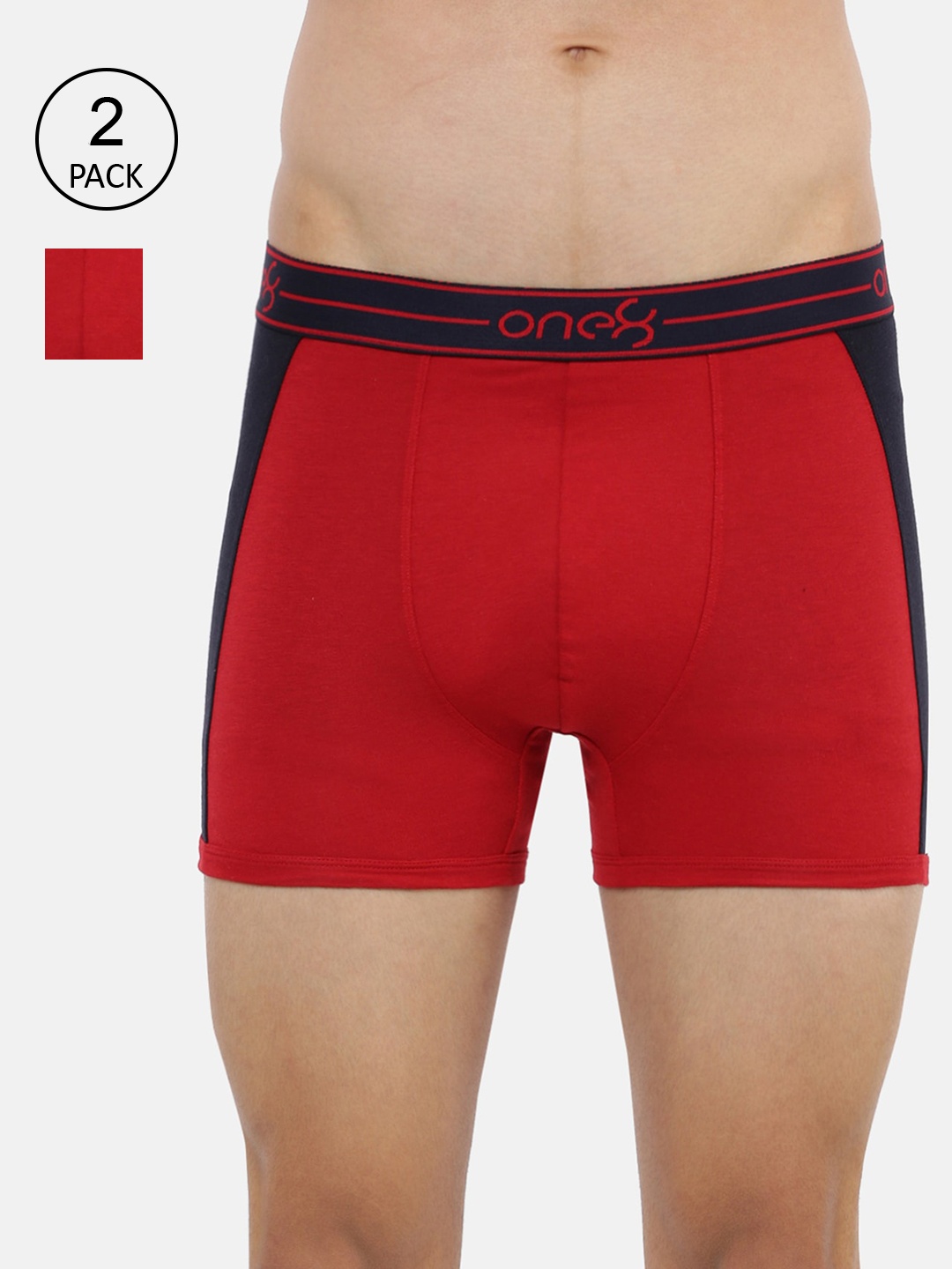 

one8 by Virat Kohli Men Pack of 2 Solid Trunks, Red