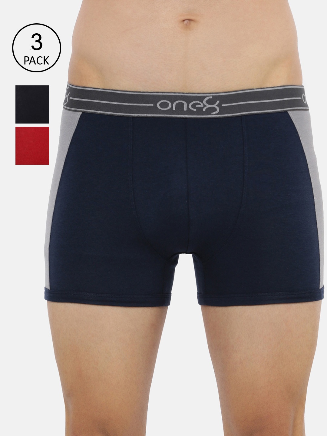 

one8 by Virat Kohli Men Pack Of 3 Solid Trunk, Multi