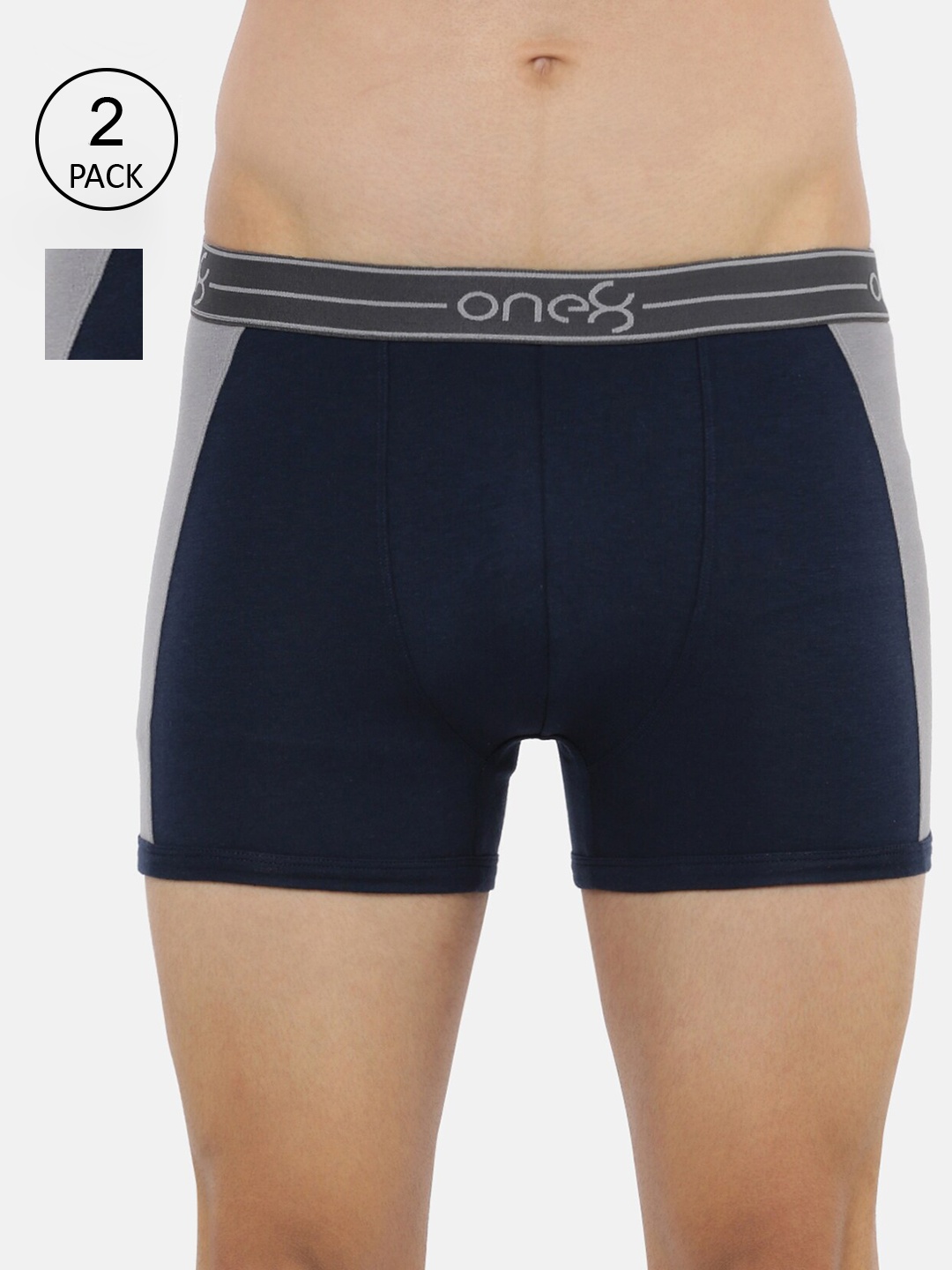 

one8 by Virat Kohli Men Pack Of 2 Solid Trunks ONE8_711_MBU_MBU_2PC, Multi