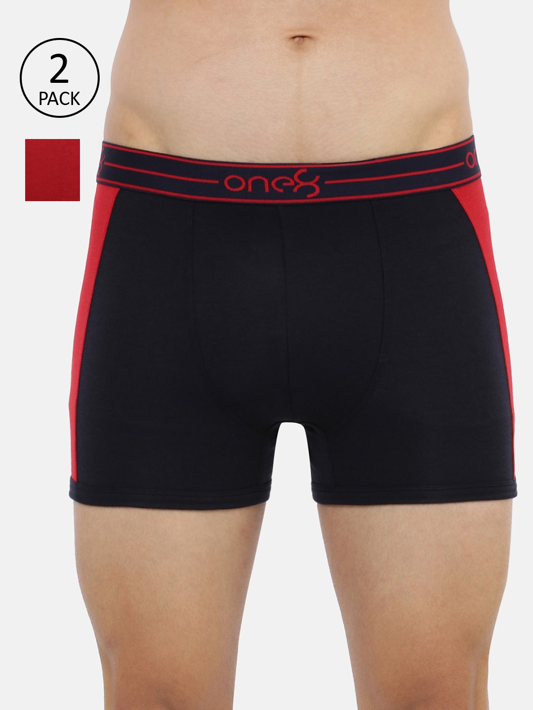

one8 by Virat Kohli Men Pack of 2 Solid Trunks, Red