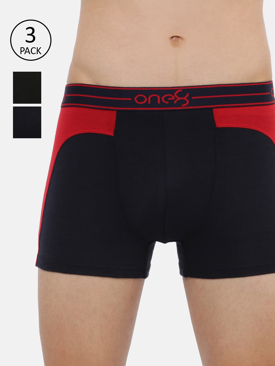 

one8 by Virat Kohli Men Pack Of 3 Solid Trunks ONE8_712_NB_NB_NB_3PC, Navy blue