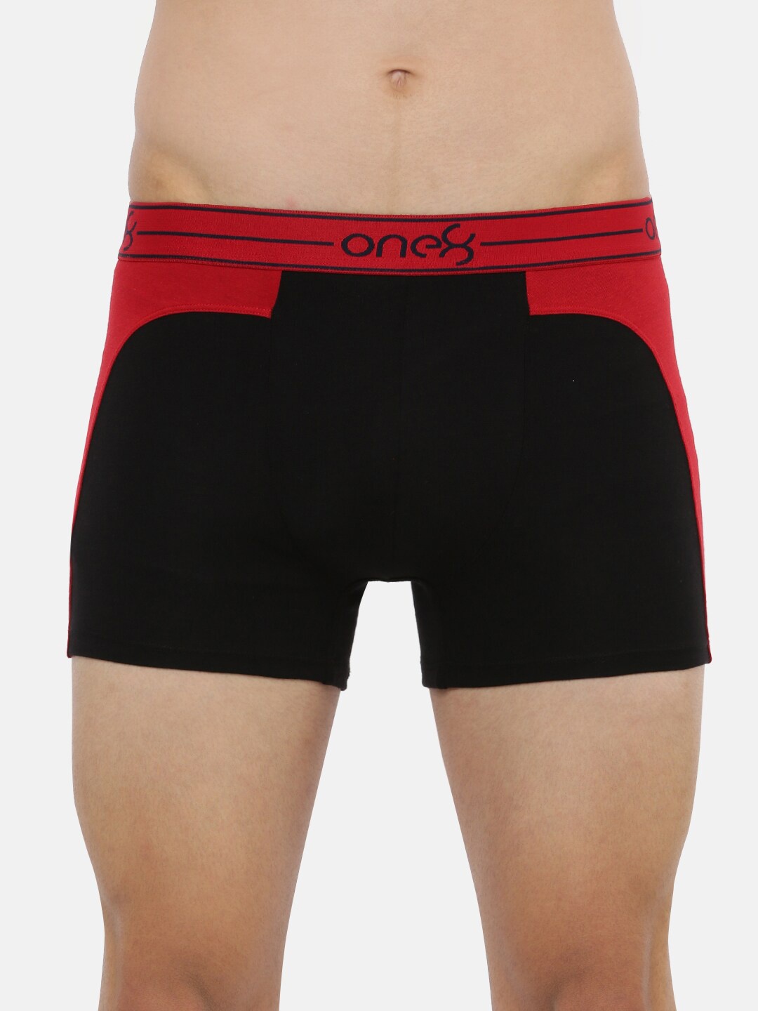 

one8 by Virat Kohli Men Red & Black Solid Trunks ONE8_712_BLK_1PC