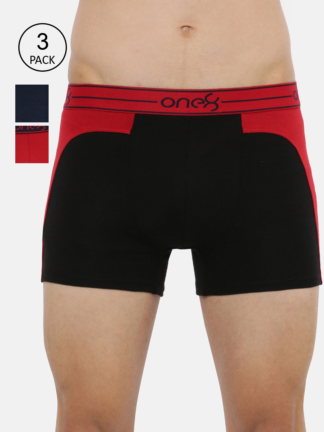 

one8 by Virat Kohli Men Pack of 3 Solid Trunk, Red