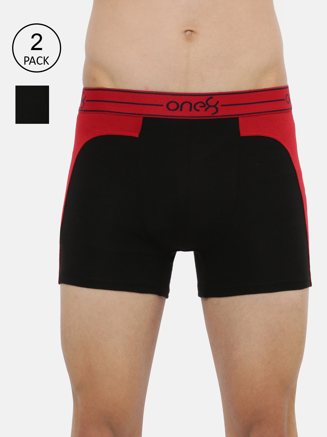 

one8 by Virat Kohli Men Pack Of 2 Solid TrunkONE8_712_BLK_BLK_2PC, Black