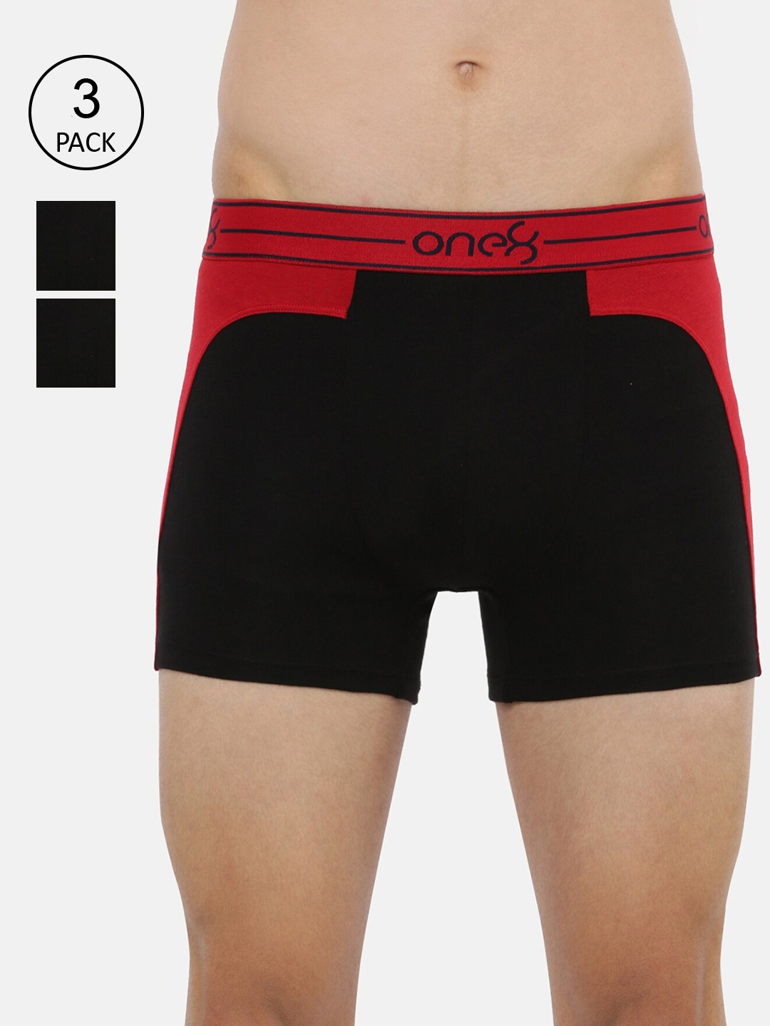 

one8 by Virat Kohli Men Pack Of 3 Black Solid Trunks ONE8_712_BLK_BLK_BLK_3PC