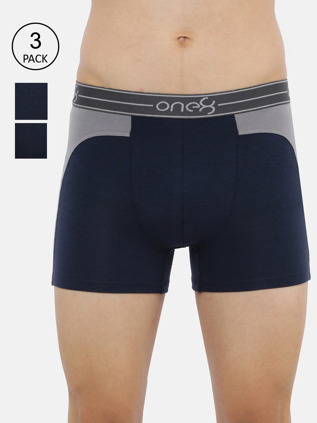 

one8 by Virat Kohli Men Pack Of 3 Solid Trunk, Black