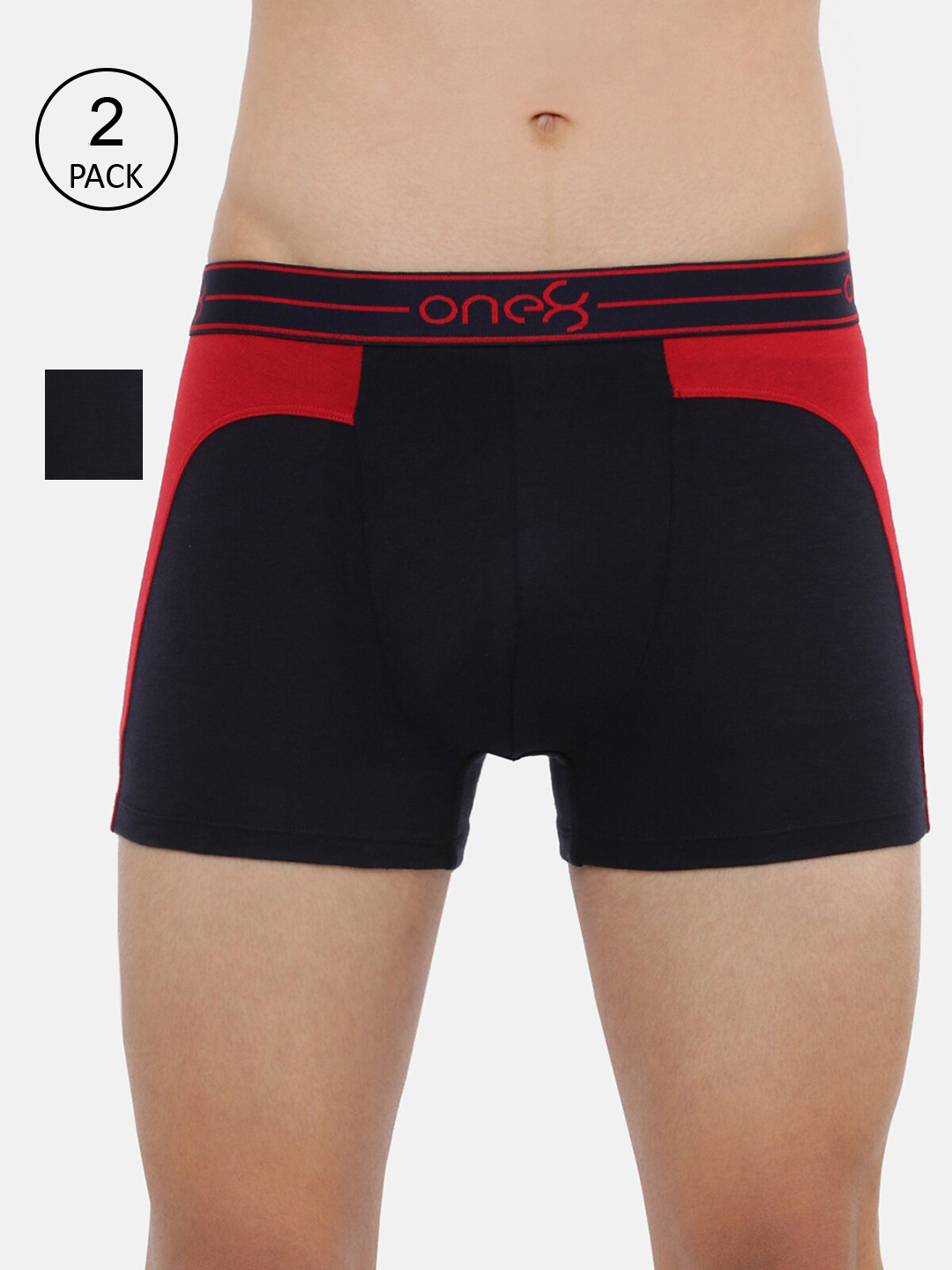 

one8 by Virat Kohli Men Pack Of 2 Navy Blue Solid Trunk