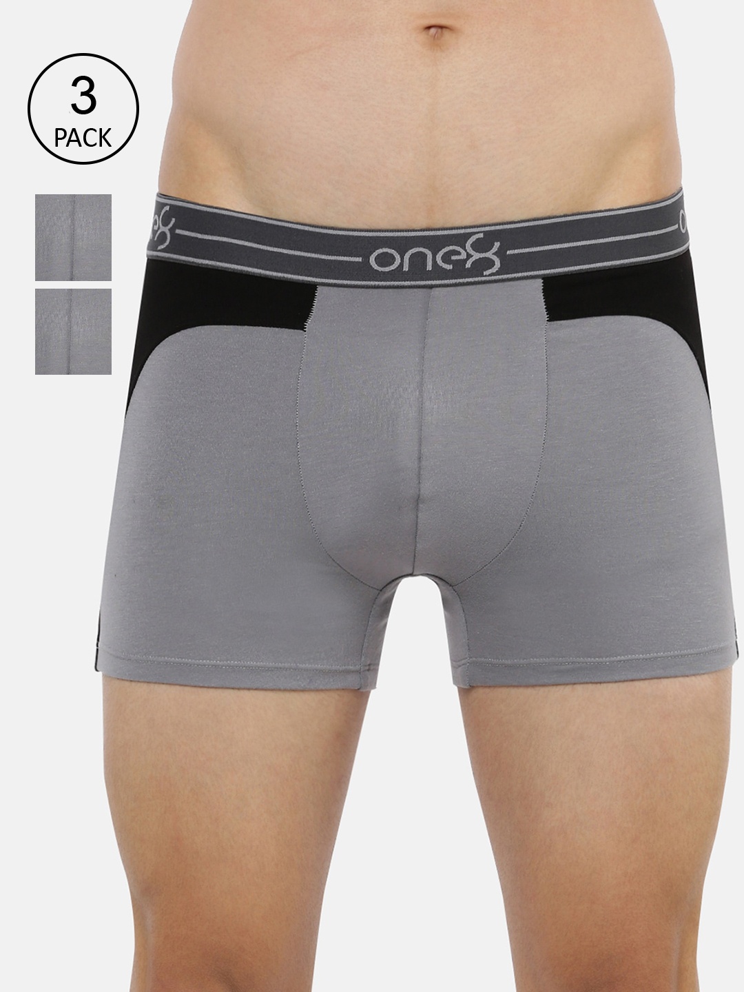 

one8 by Virat Kohli Men Pack Of 3 Solid Trunks, Multi