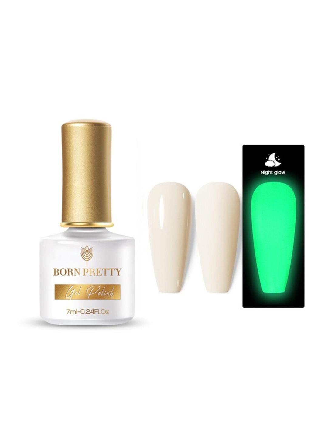 

BORN PRETTY Luminous Glow-In-Dark Macaron Gel Nail Polish - LM13, Off white