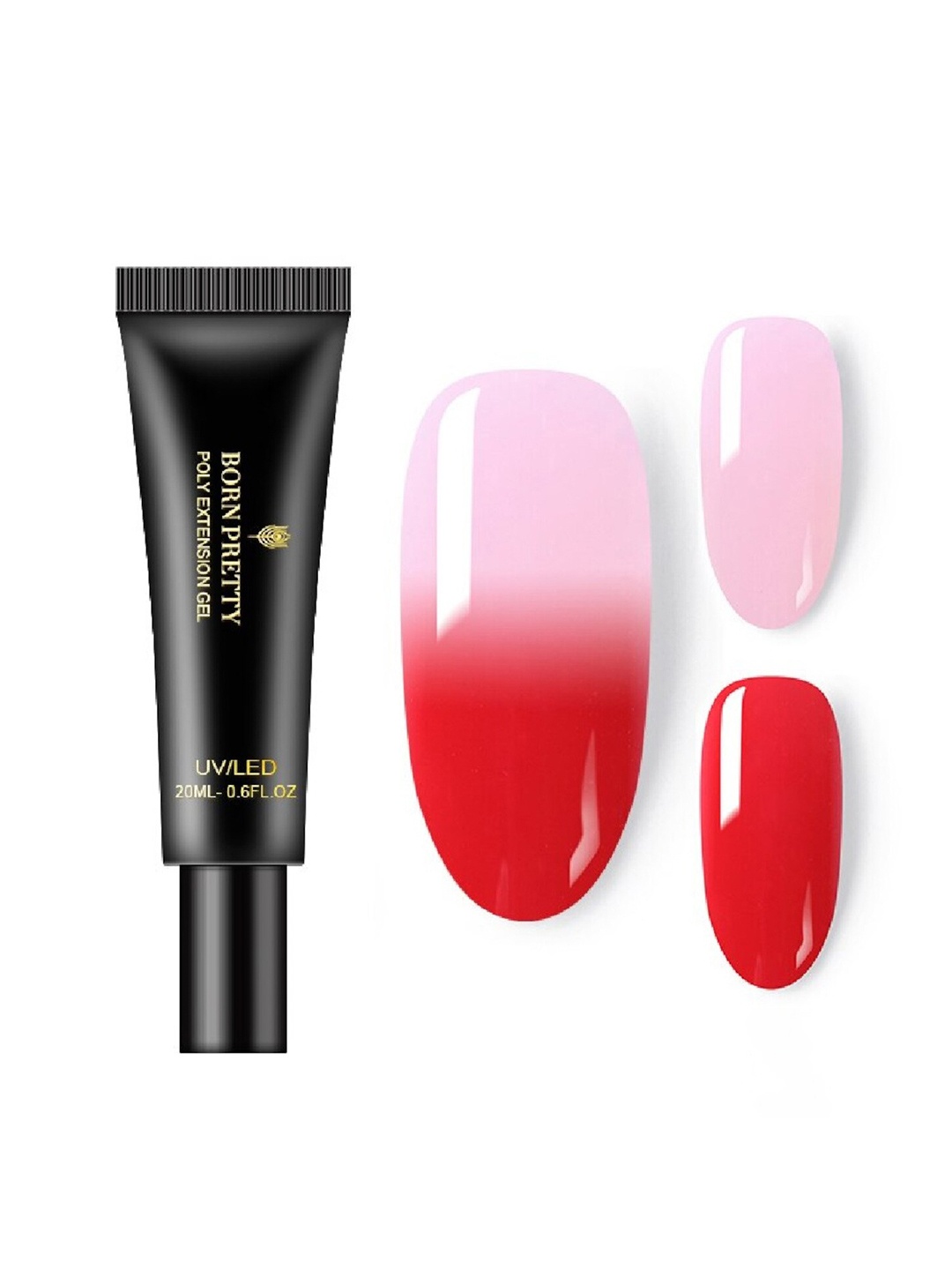 

BORN PRETTY Thermal Colour Change UV-LED Poly Nail Extension Gel 20ml - TPG02, Red