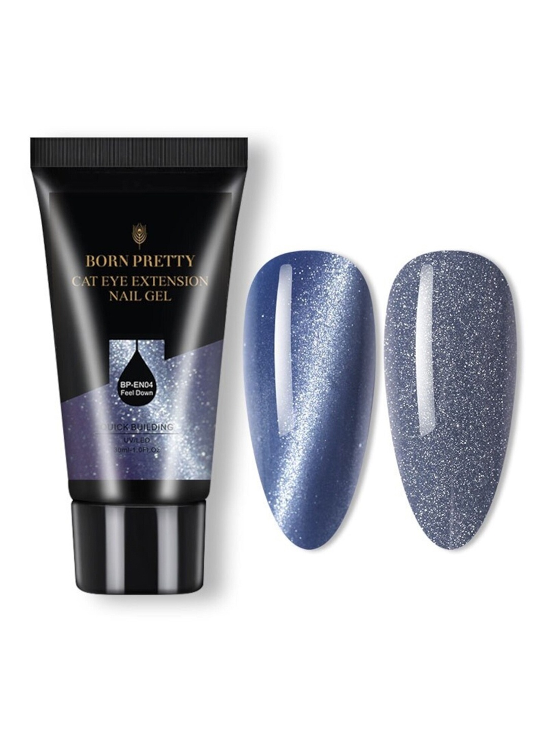

BORN PRETTY Cat Eye Magnetic Nail Extension Gel Acrylic Soak Off UV Gel Nail Polish - EN04, Blue