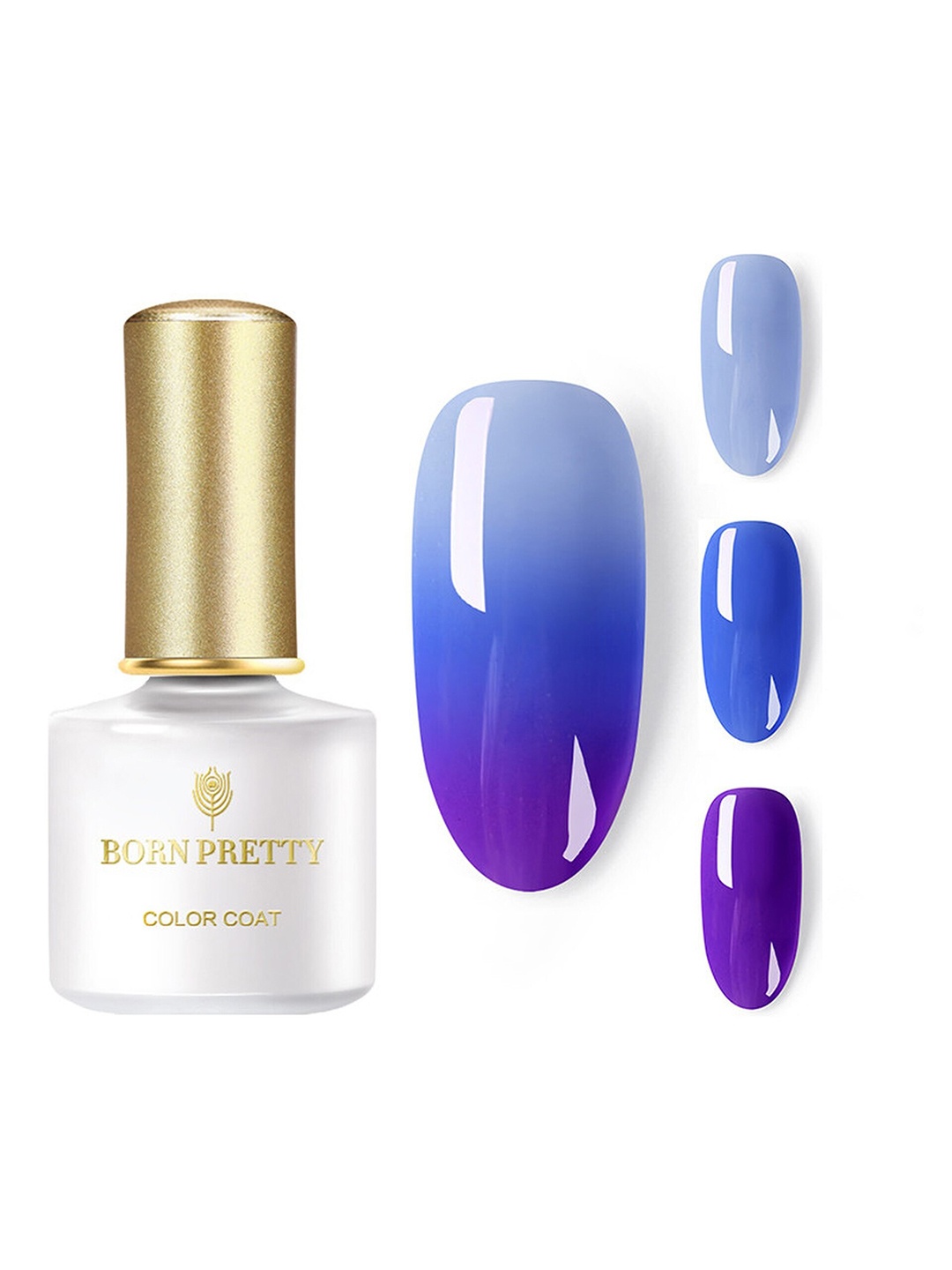 

BORN PRETTY Color Coat Temperature Changing UV Gel Nail Polish 6 ml - DT03, Blue