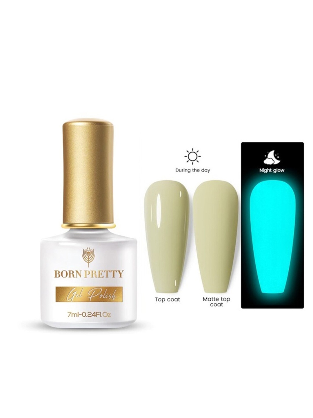 

BORN PRETTY Glow-In-Dark Macaron Gel Nail Polish 6 ml - LM04, Nude