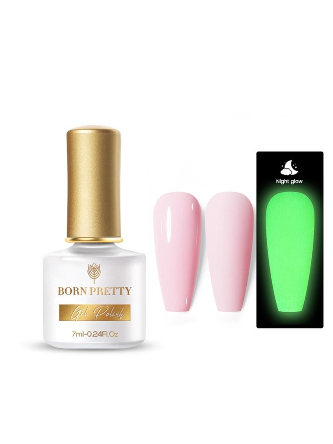 

BORN PRETTY Glow-In-Dark Macaron Gel Nail Polish - LM05, Pink