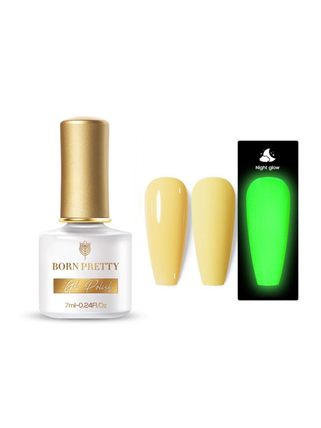 

BORN PRETTY Glow-In-Dark Macaron Gel Nail Polish - LM10, Yellow