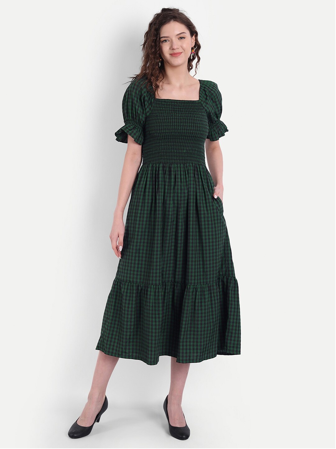 

MINGLAY Green Midi Dress