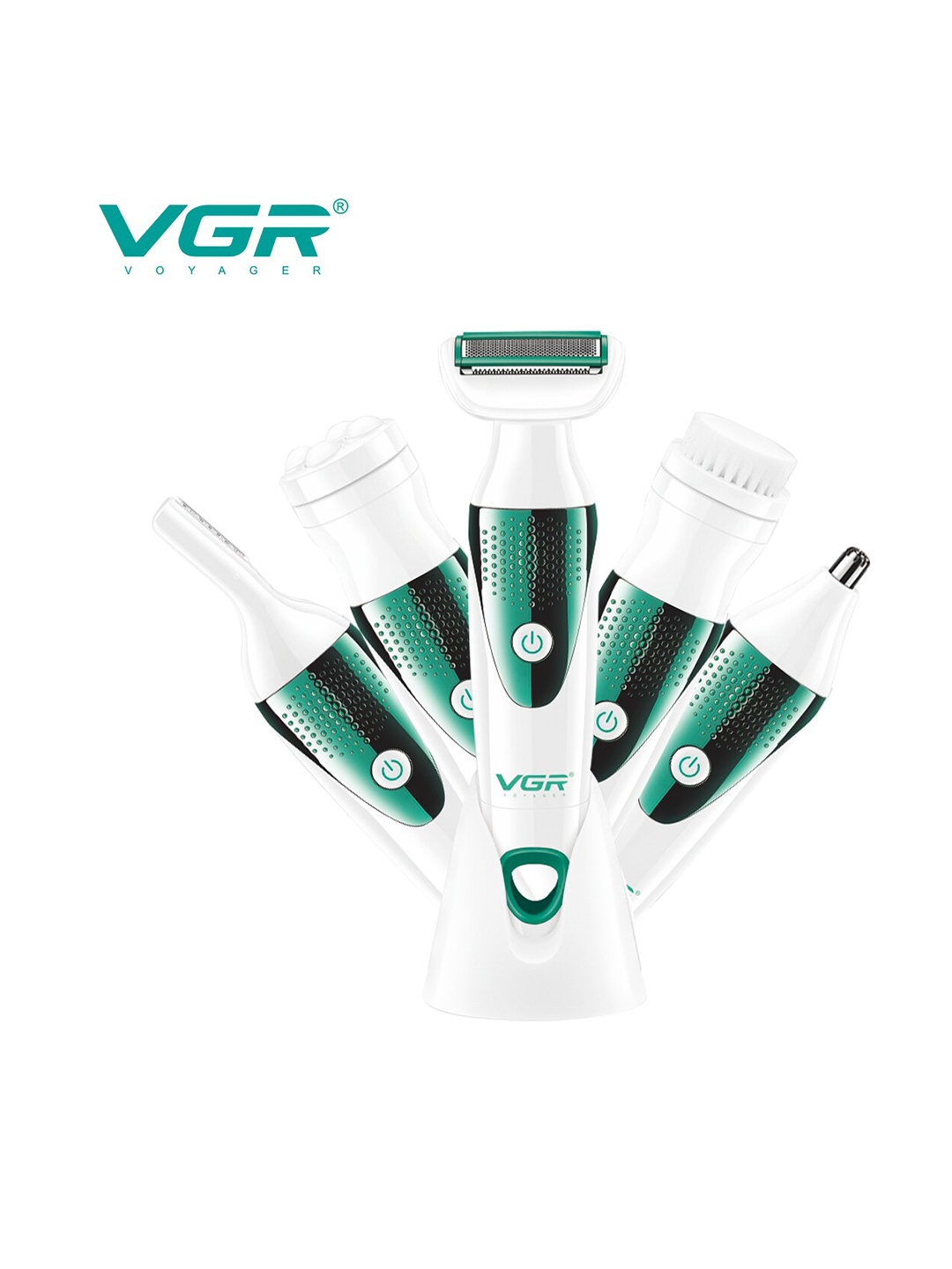 

VGR Women V-720 5-in-1 Professional IPX4 Waterproof Lady Care Set Trimmer - White & Green